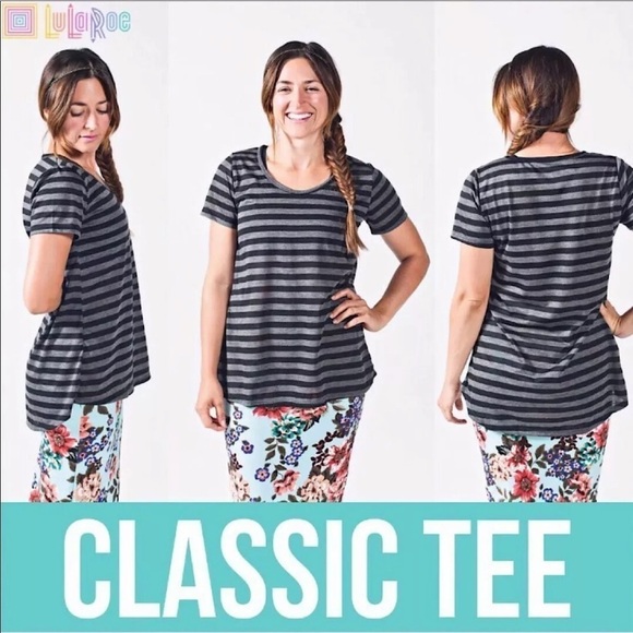 NWT LuLaRoe Blue Geometric Short Sleeve Classic T - Picture 10 of 10